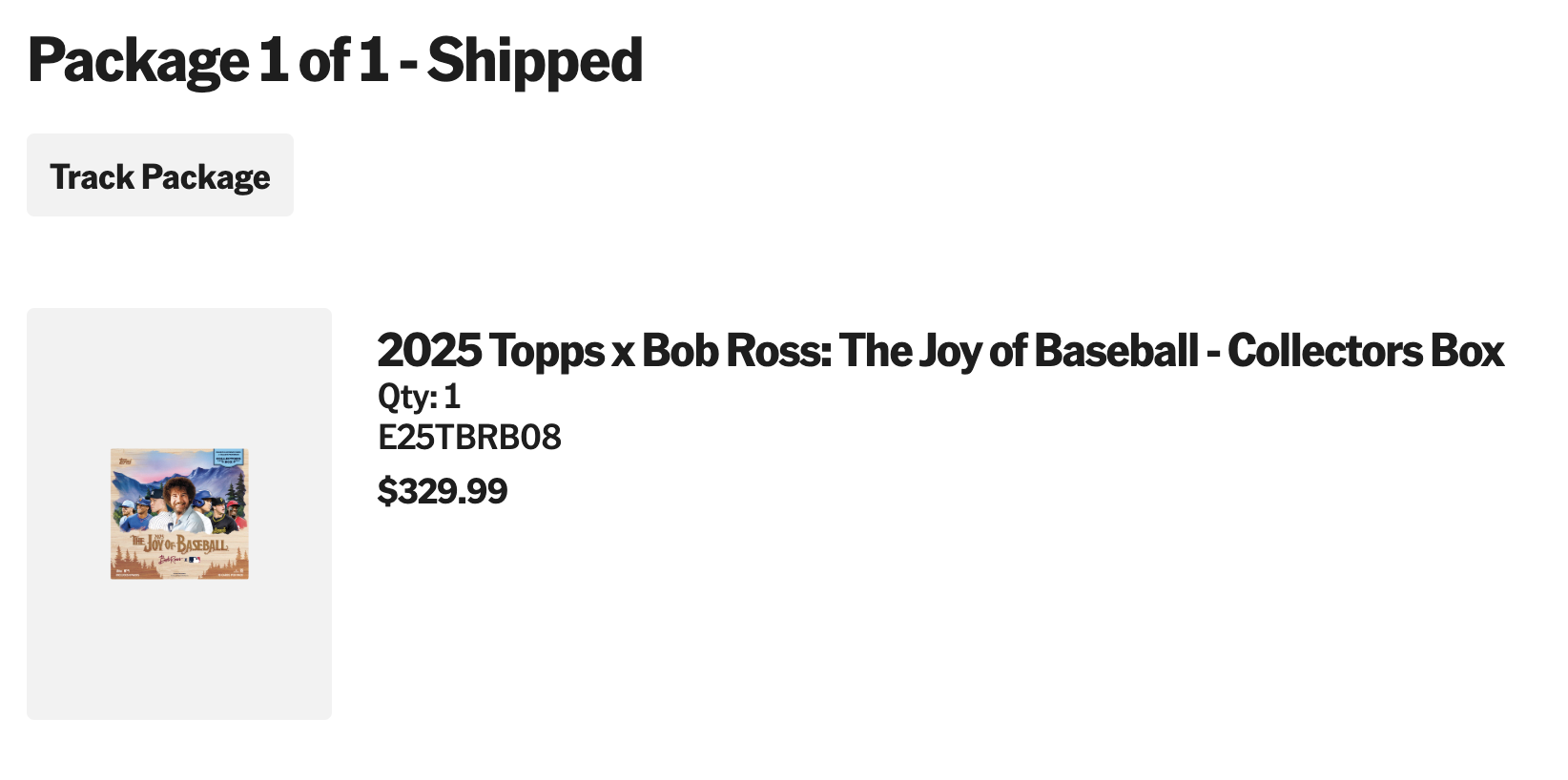 Order confirmation screenshot